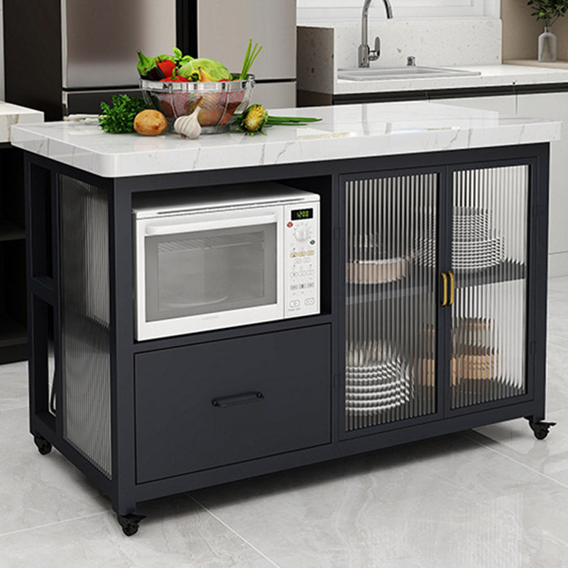 Dining Room Kitchen Island Table Modern Prep Table with Drawer