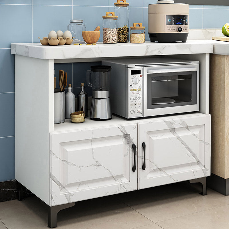 Dining Room Kitchen Island Marble Modern Prep Table with Storage Cabinet