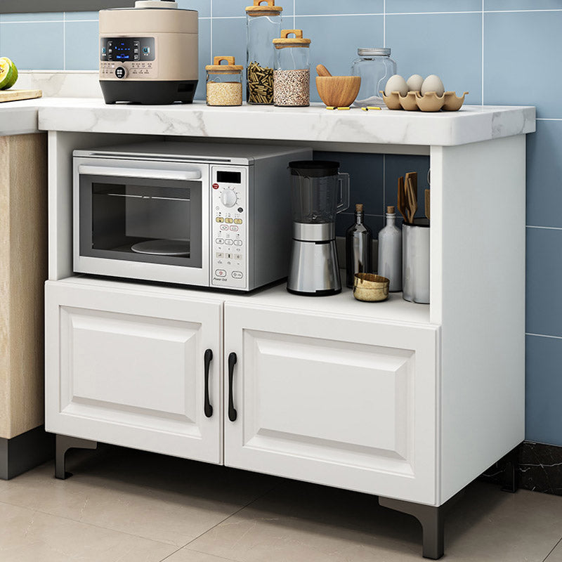 Dining Room Kitchen Island Marble Modern Prep Table with Storage Cabinet