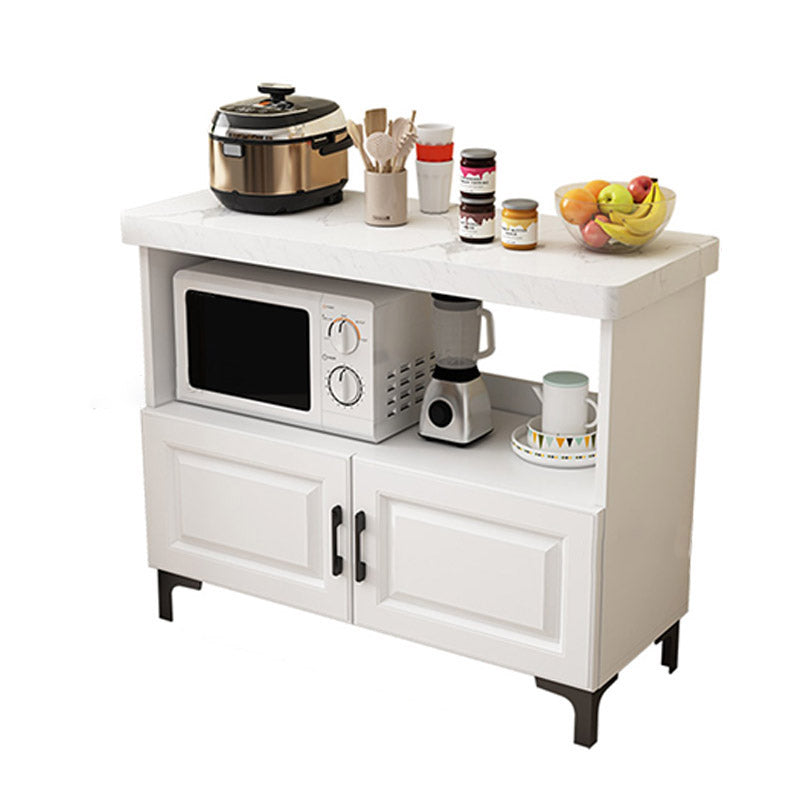 Dining Room Kitchen Island Marble Modern Prep Table with Storage Cabinet