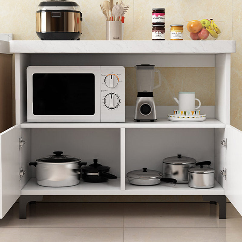 Dining Room Kitchen Island Marble Modern Prep Table with Storage Cabinet