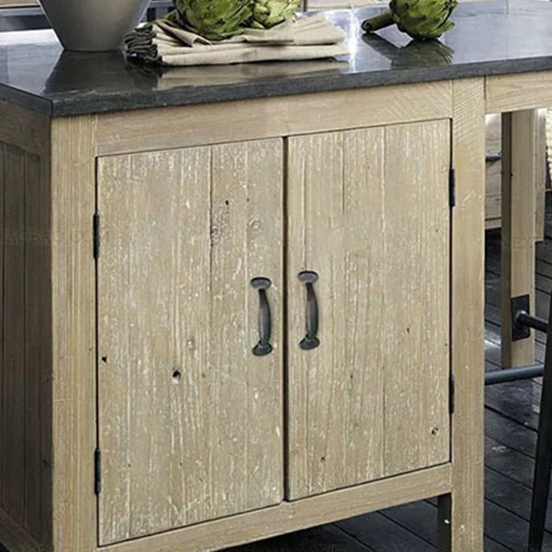 Dining Room Kitchen Island Table Modern Prep Table with Storage Cabinet