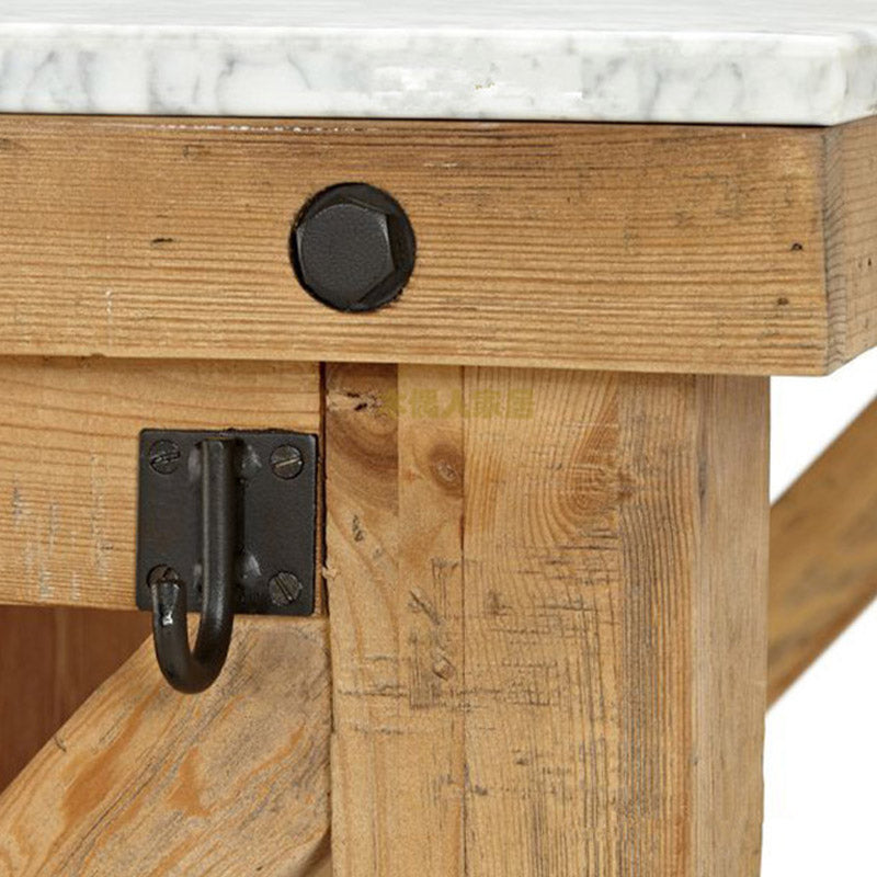 Modern Kitchen Island Table Dining Room Prep Table with Open Shelves