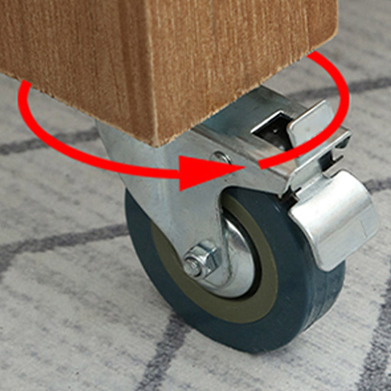 Modern Kitchen Island Table Pine Wood Prep Table with Towel Rack