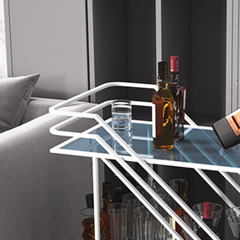 Modern Open Storage Kitchen Trolley Rectangular Dining Room Prep Table