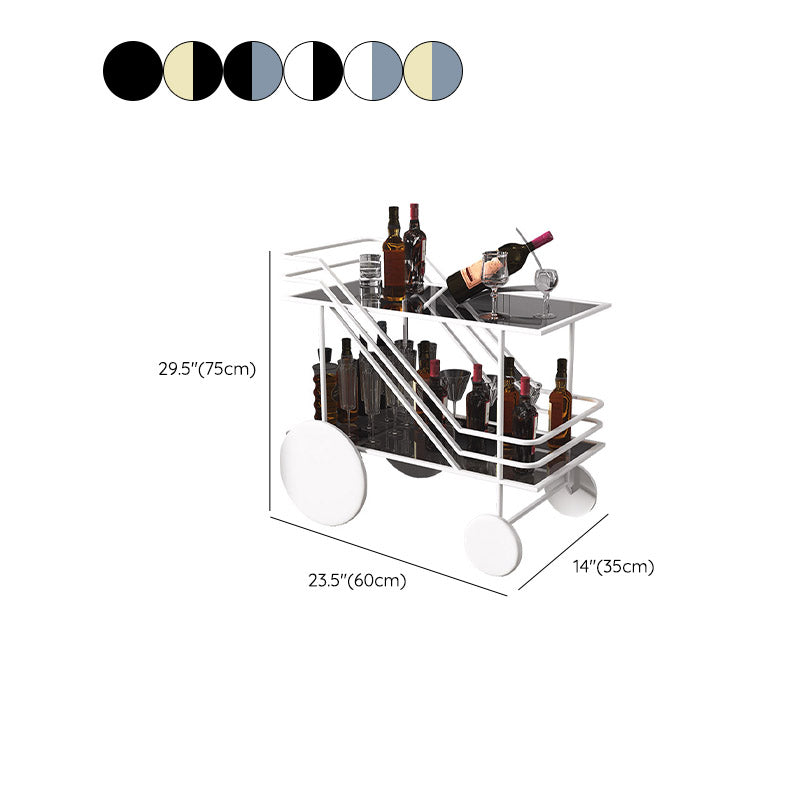 Modern Open Storage Kitchen Trolley Rectangular Dining Room Prep Table