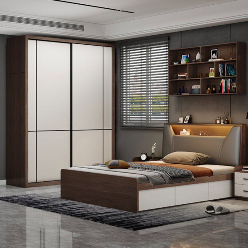 Wooden Wardrobe Armoire Traditional Style Wardrobe Cabinet for Bedroom