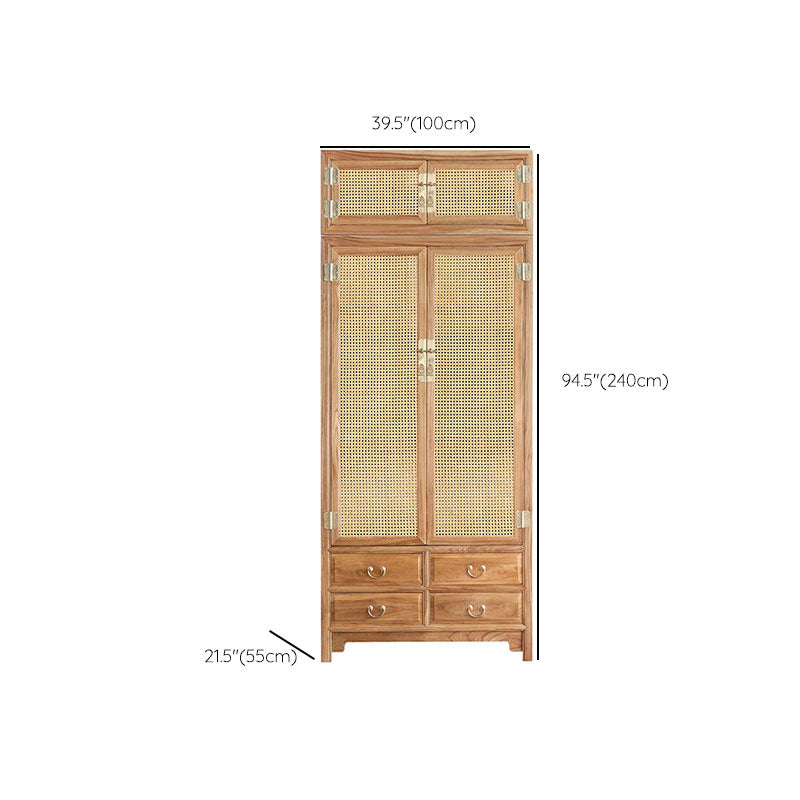 Modern Style Wood Wardrobe Cabinet Clothes Rail Wardrobe Armoire