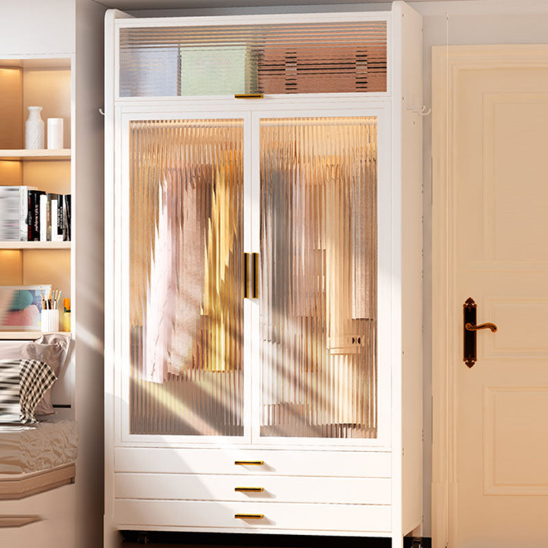Modern Style Combination Armoire Glass Wardrobe Cabinet for Bedroom
