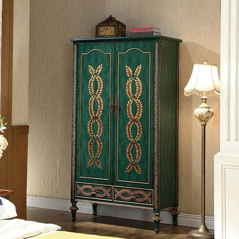 Solid Wood Wardrobe Cabinet Clothes Rail Wardrobe Armoire for Home