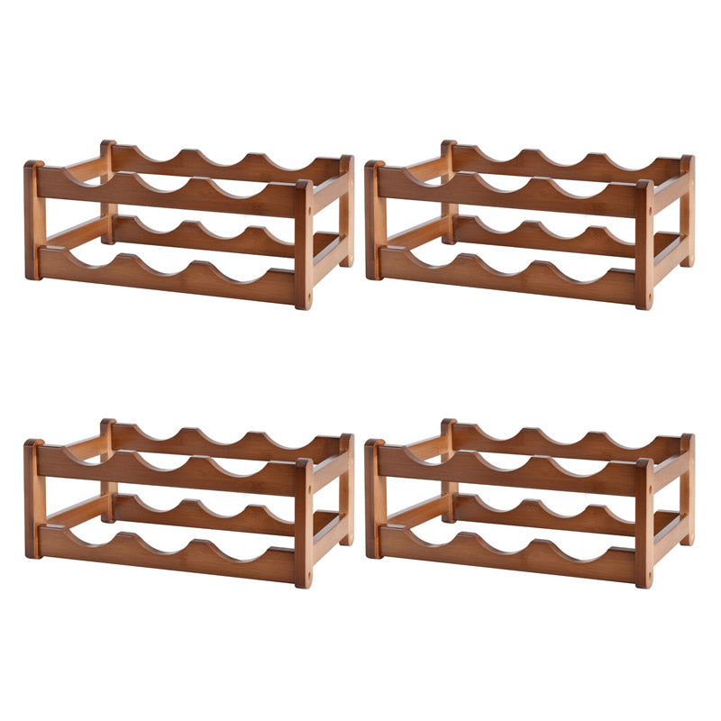 Modern Tabletop Wine Rack Solid Wood Wine Bottle Rack for Living Room