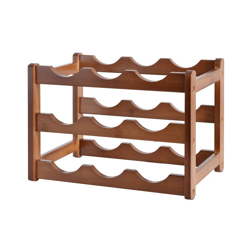 Modern Tabletop Wine Rack Solid Wood Wine Bottle Rack for Living Room