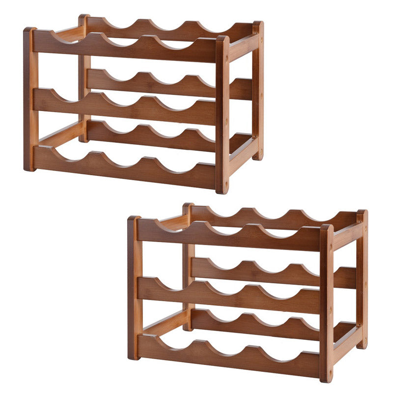 Modern Tabletop Wine Rack Solid Wood Wine Bottle Rack for Living Room
