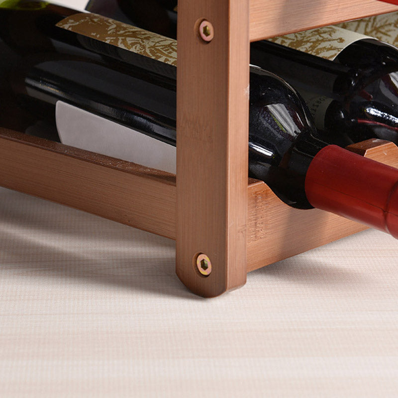 Modern Tabletop Wine Rack Solid Wood Wine Bottle Rack for Living Room