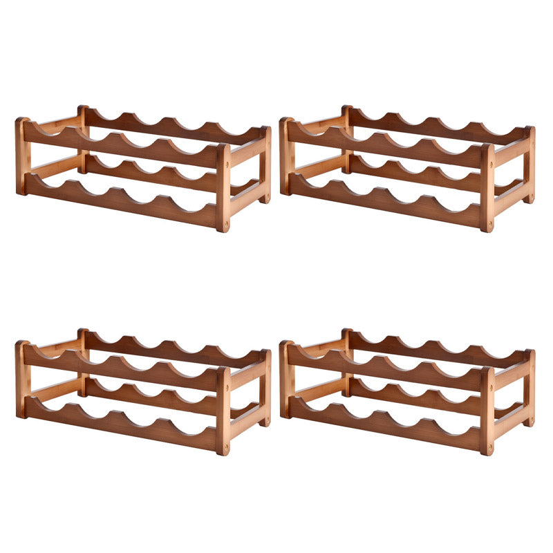 Modern Tabletop Wine Rack Solid Wood Wine Bottle Rack for Living Room