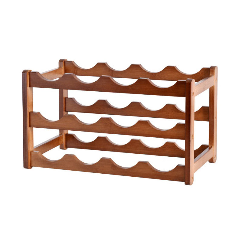 Modern Tabletop Wine Rack Solid Wood Wine Bottle Rack for Living Room