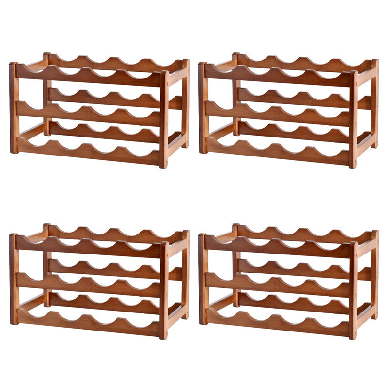 Modern Tabletop Wine Rack Solid Wood Wine Bottle Rack for Living Room