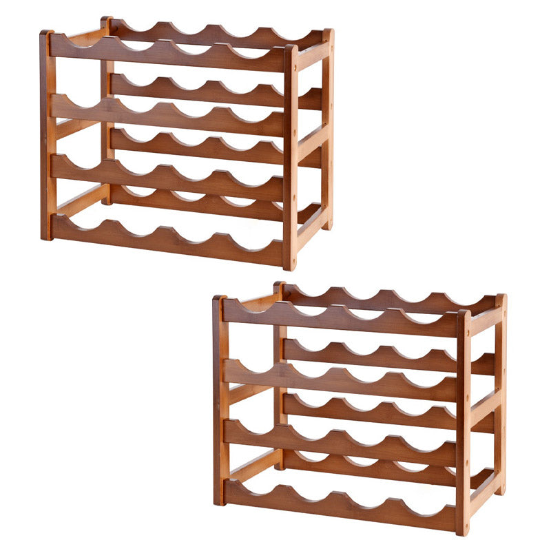 Modern Tabletop Wine Rack Solid Wood Wine Bottle Rack for Living Room