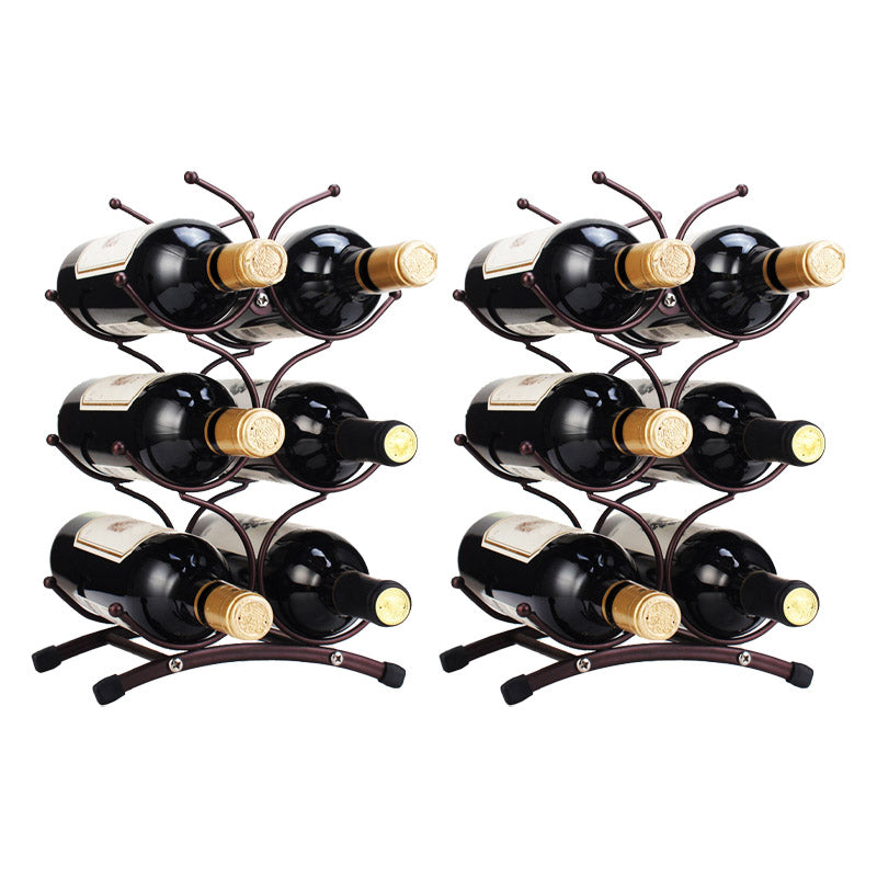 Glam Style Tabletop Wine Rack Metal Wine Bottle Rack for Kitchen