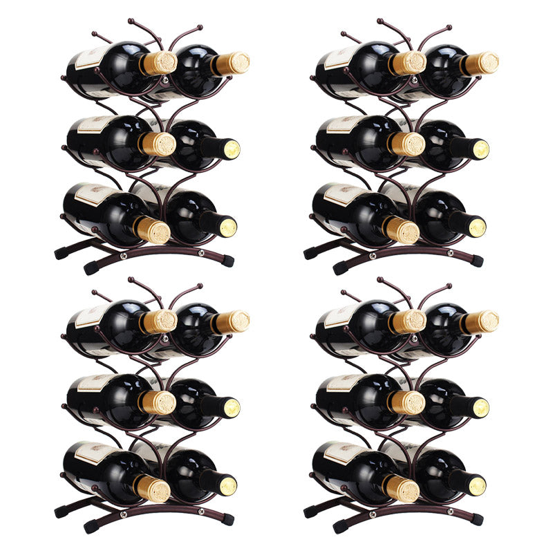 Glam Style Tabletop Wine Rack Metal Wine Bottle Rack for Kitchen