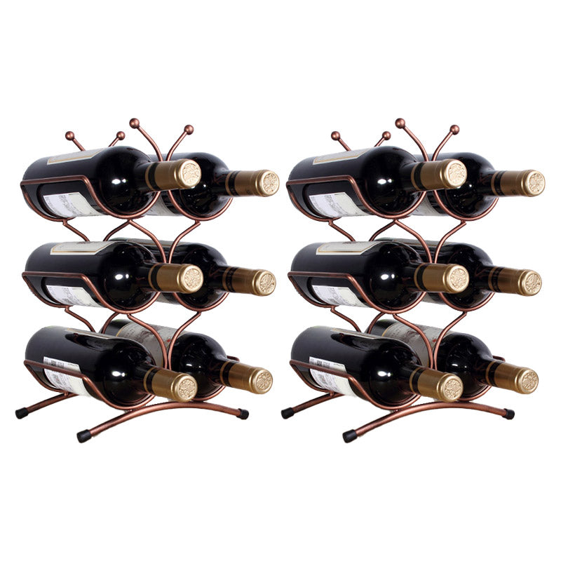 Glam Style Tabletop Wine Rack Metal Wine Bottle Rack for Kitchen
