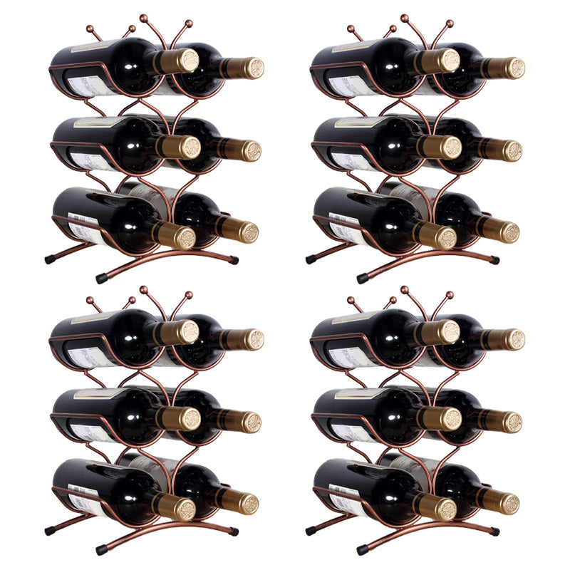Glam Style Tabletop Wine Rack Metal Wine Bottle Rack for Kitchen