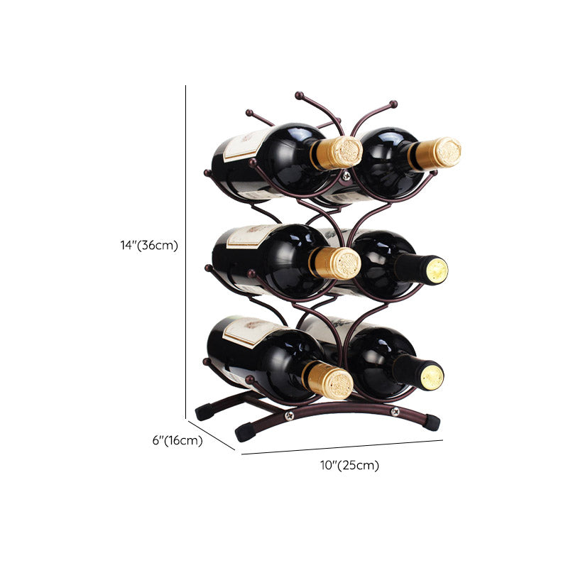 Glam Style Tabletop Wine Rack Metal Wine Bottle Rack for Kitchen