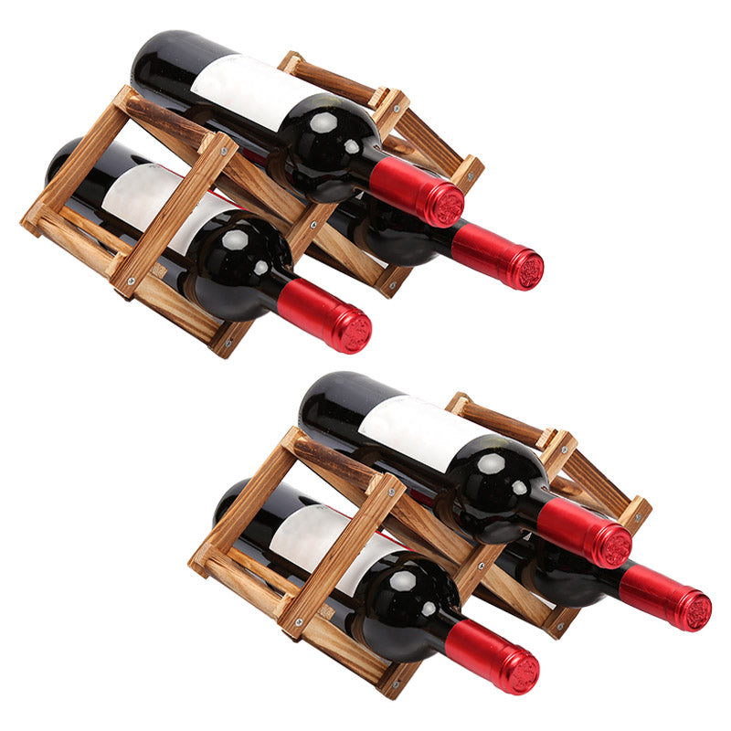 Countertop Wine Rack Solid Wood Stackable Wine Bottle Rack for Living Room
