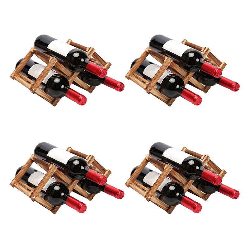 Countertop Wine Rack Solid Wood Stackable Wine Bottle Rack for Living Room