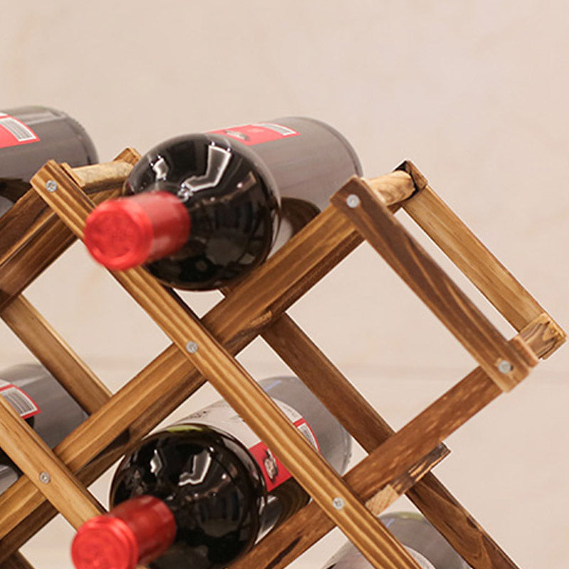 Countertop Wine Rack Solid Wood Stackable Wine Bottle Rack for Living Room