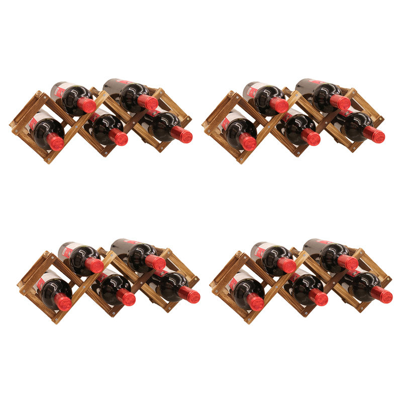 Countertop Wine Rack Solid Wood Stackable Wine Bottle Rack for Living Room