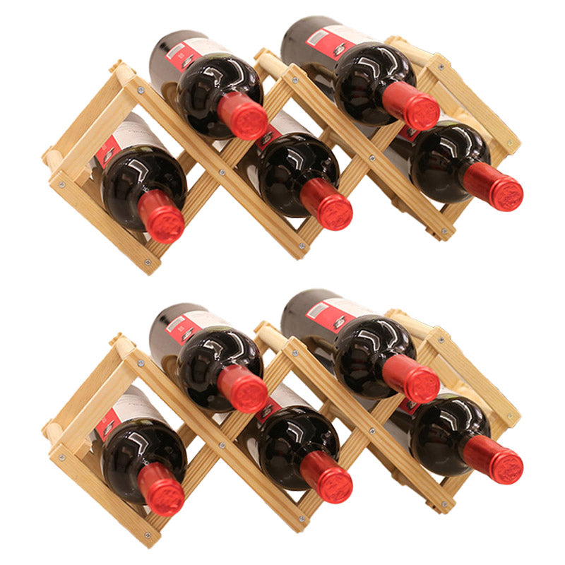 Countertop Wine Rack Solid Wood Stackable Wine Bottle Rack for Living Room