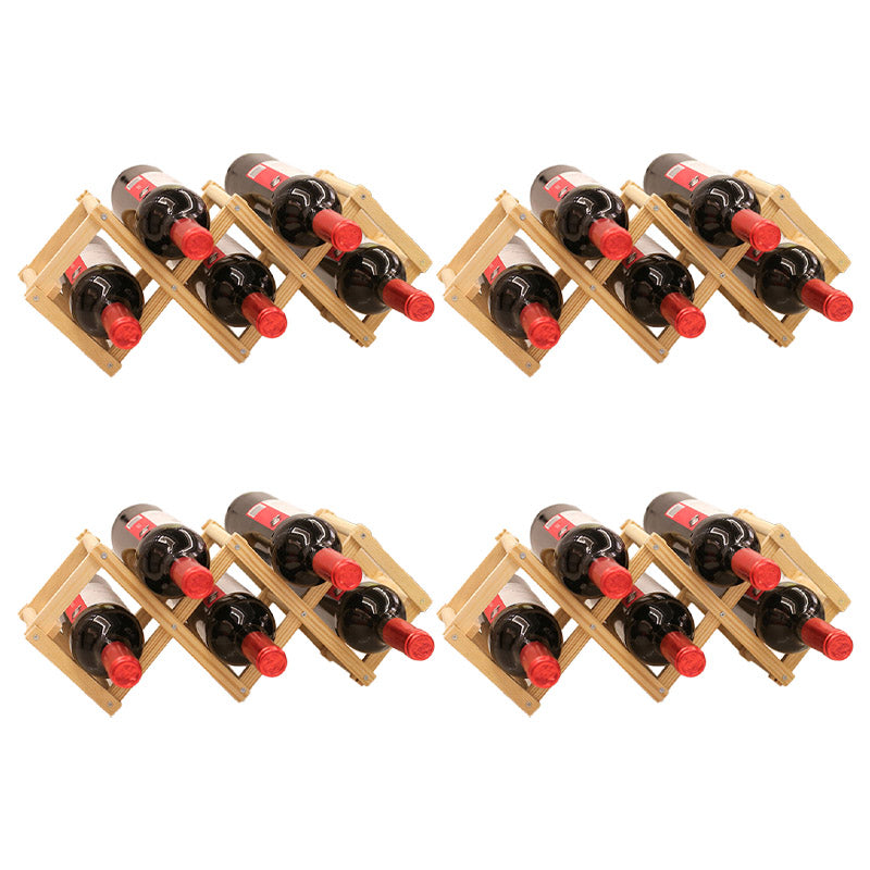 Countertop Wine Rack Solid Wood Stackable Wine Bottle Rack for Living Room