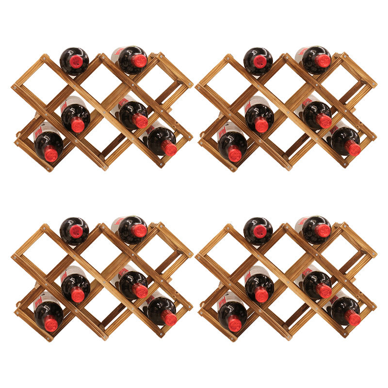 Countertop Wine Rack Solid Wood Stackable Wine Bottle Rack for Living Room