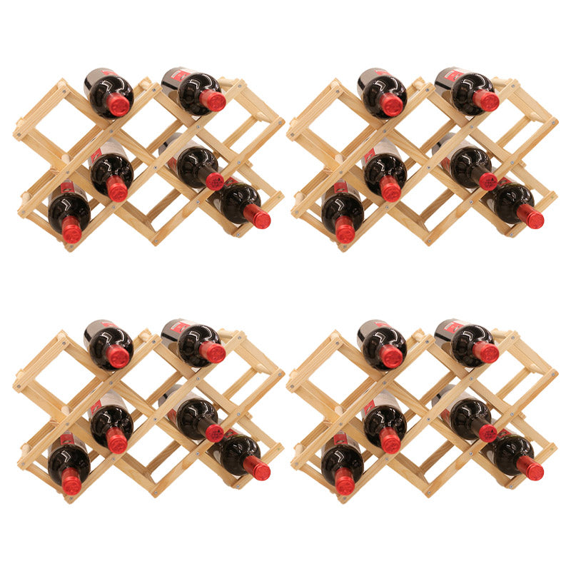 Countertop Wine Rack Solid Wood Stackable Wine Bottle Rack for Living Room