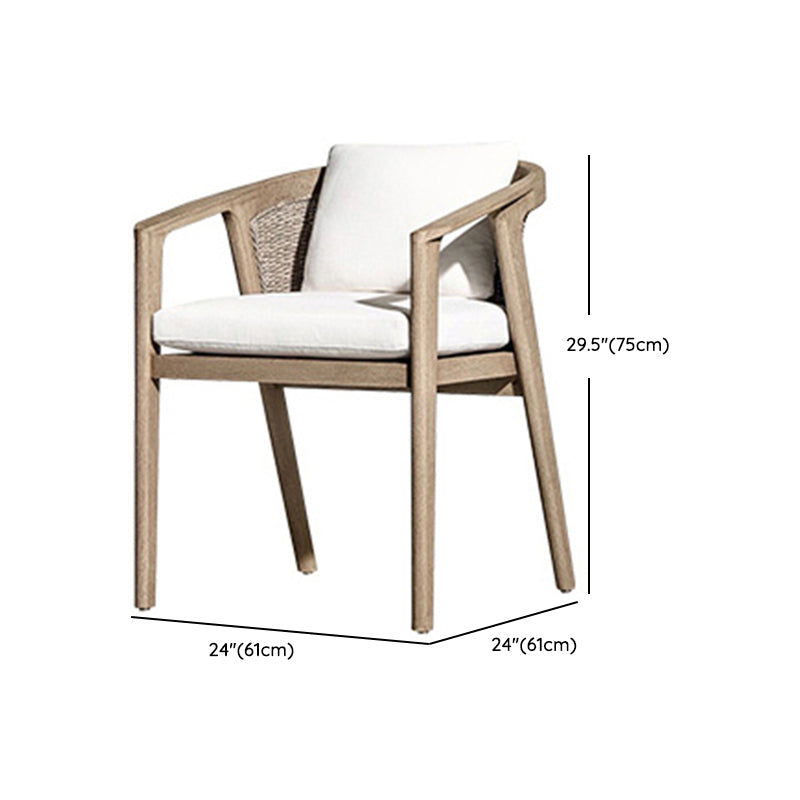 Rectangular Patio Dining Table Set 1/5 Pcs Wood Patio Dining Table with Chairs