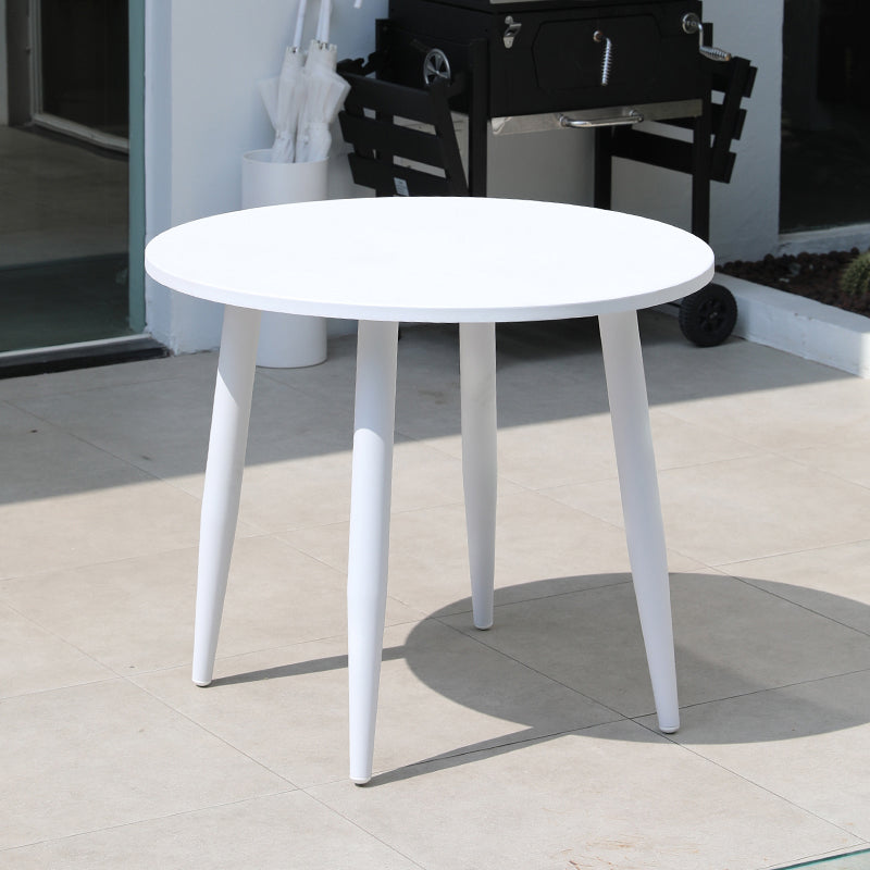 1/3/5/7 Pieces Dining Table Set White Metal Patio Dining Table Set