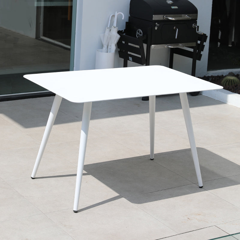 1/3/5/7 Pieces Dining Table Set White Metal Patio Dining Table Set