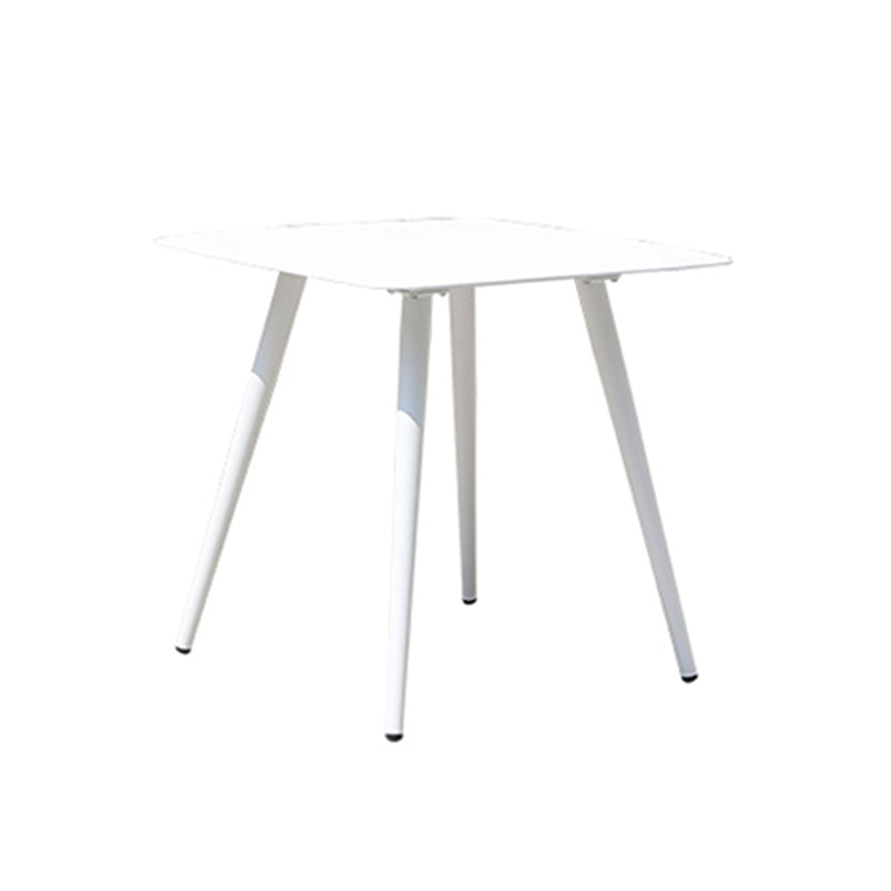 1/3/5/7 Pieces Dining Table Set White Metal Patio Dining Table Set