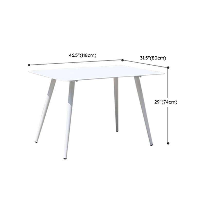 1/3/5/7 Pieces Dining Table Set White Metal Patio Dining Table Set