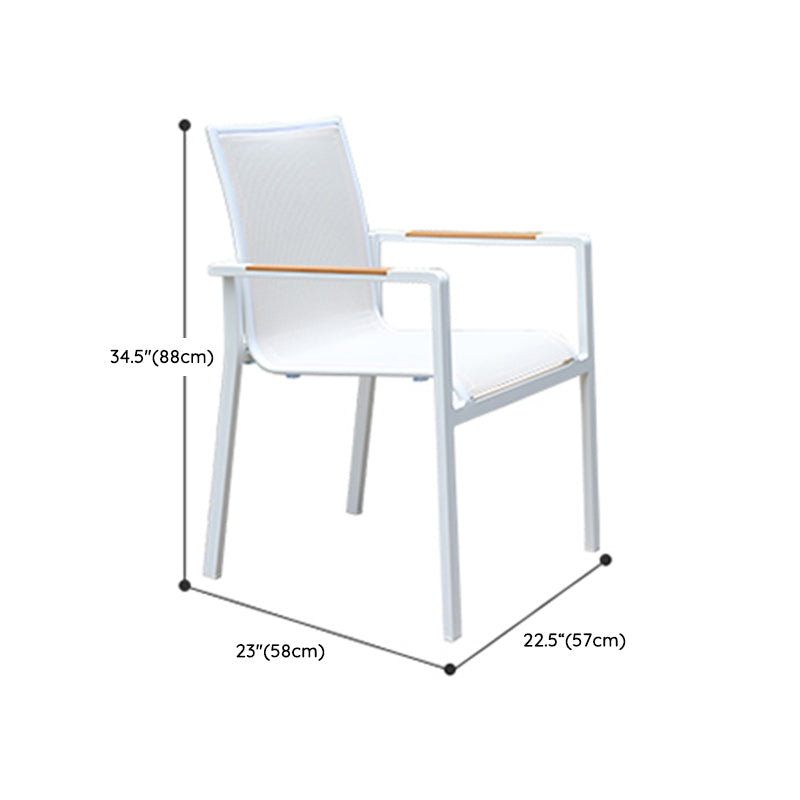 1/3/5/7 Pieces Dining Table Set White Metal Patio Dining Table Set