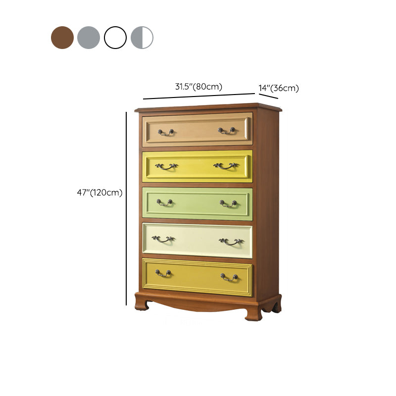 Nautical Vertical Lingerie Chest Wood Storage Chest Dresser for Bedroom