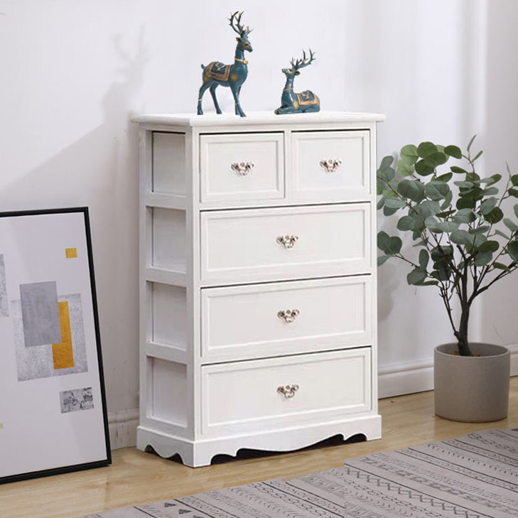 Coastal Storage Chest Solid Wood Dresser with 6/5 Drawers , 11.7 Inch W