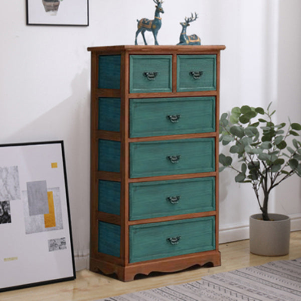 Coastal Storage Chest Solid Wood Dresser with 6/5 Drawers , 11.7 Inch W