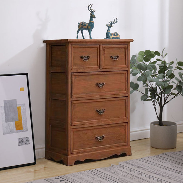 Coastal Storage Chest Solid Wood Dresser with 6/5 Drawers , 11.7 Inch W