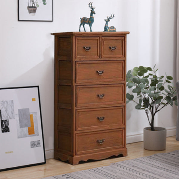 Coastal Storage Chest Solid Wood Dresser with 6/5 Drawers , 11.7 Inch W
