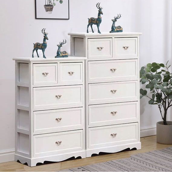 Coastal Storage Chest Solid Wood Dresser with 6/5 Drawers , 11.7 Inch W
