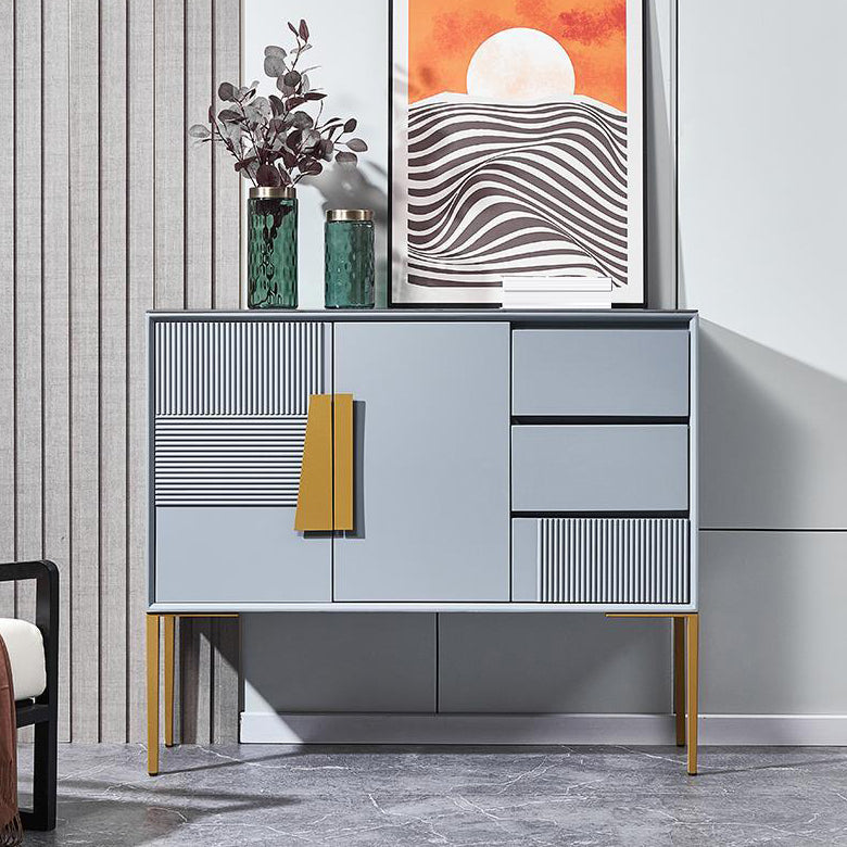 Contemporary Glam Combo Dresser Stone Storage Chest Dresser for Bedroom