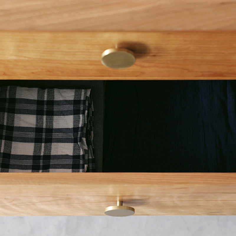 Modern Horizontal Double Dresser Solid Wood Storage Chest for Bedroom