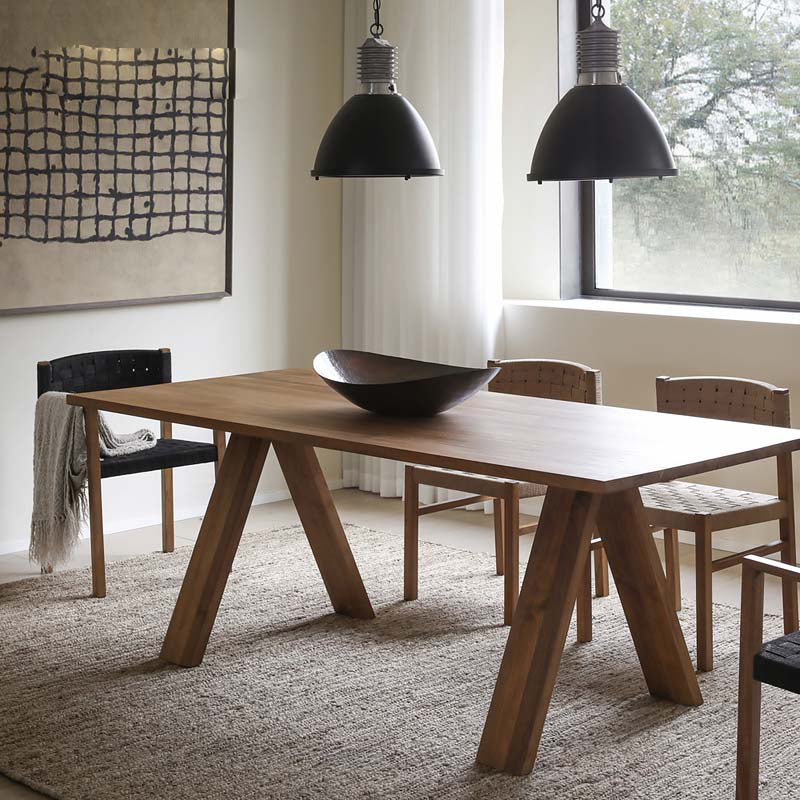 Solid Wood Dining Table Rectangle Modern Dinner Table for Home Use